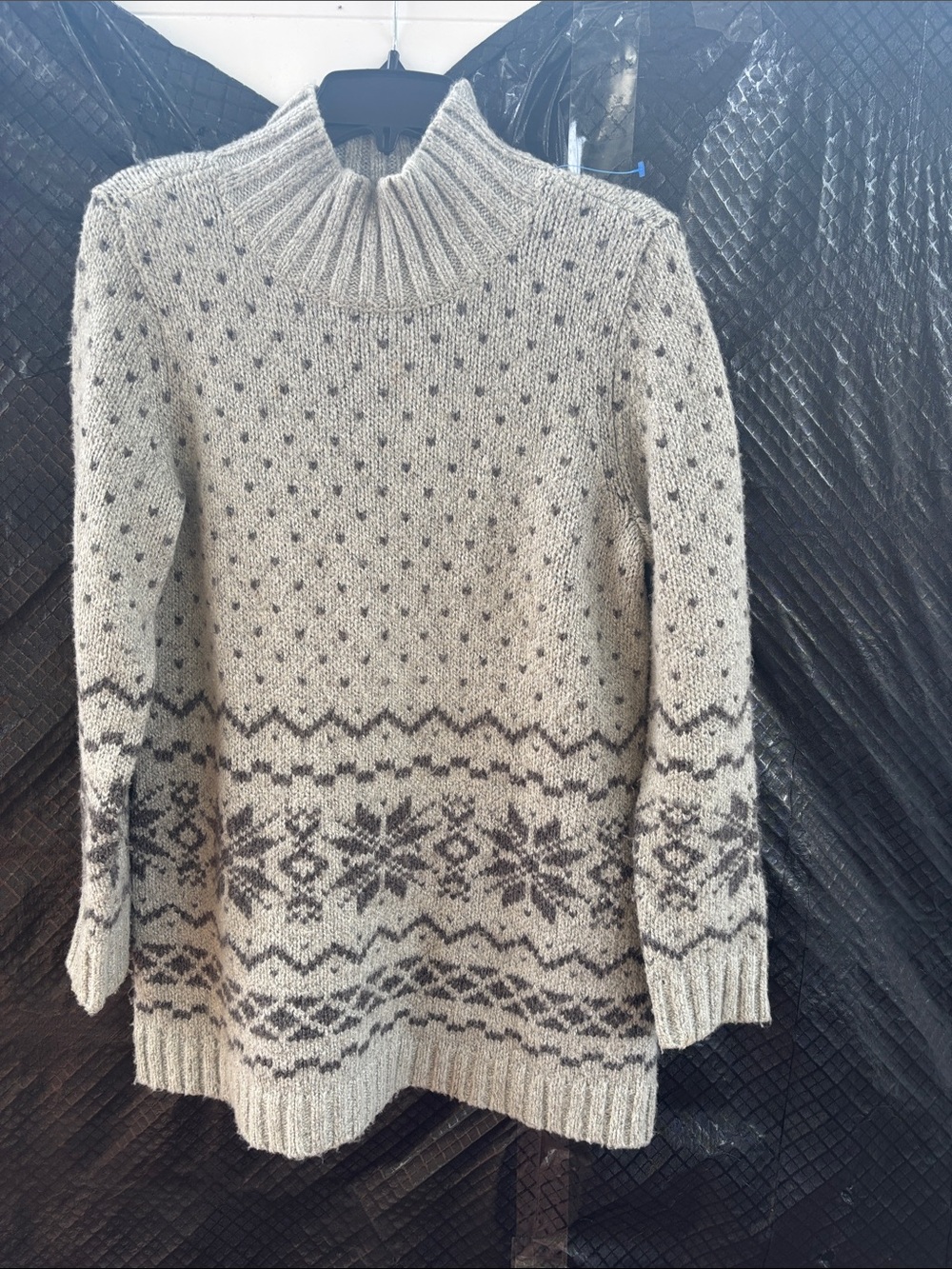 J. Jill Gray Fair Isle Mock Neck Sweater cozy
